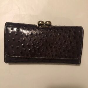 Ted Baker Purple Ostrich Clutch Wallet